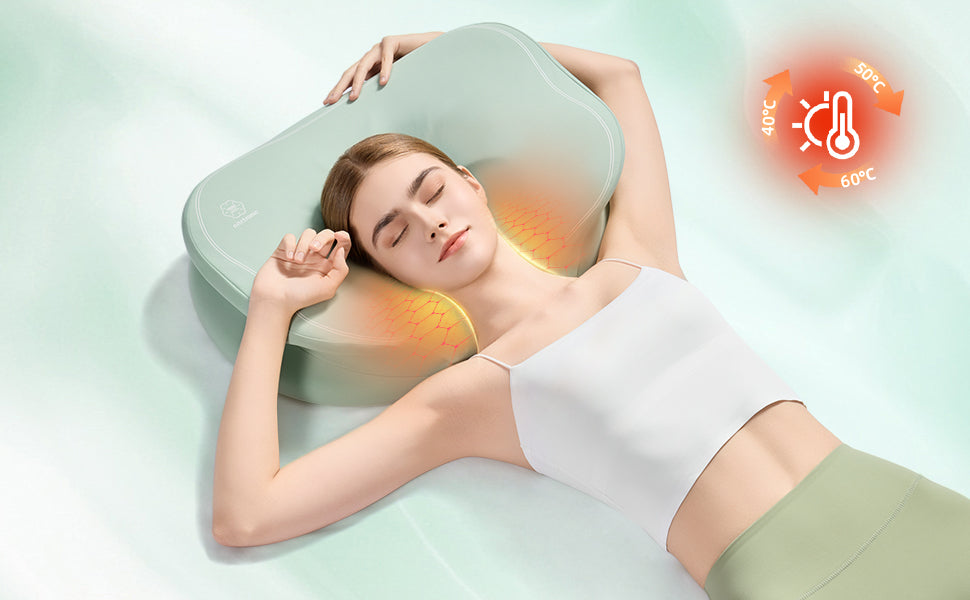 Nitetronic H02 Lotus Nackenstützkissen mit ergonomischem Design und warmer Beifuß-Wärme für Nackenentlastung.