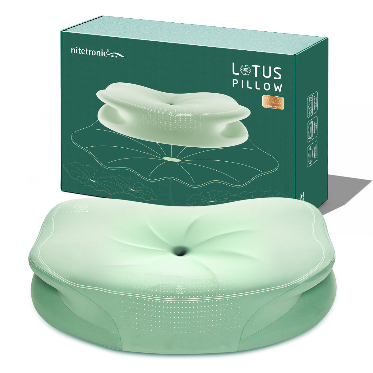 Nitetronic H02 Lotus Nackenstützkissen, ergonomisch für Schmerzlinderung, flexibles Design, ideal für besseren Schlaf.