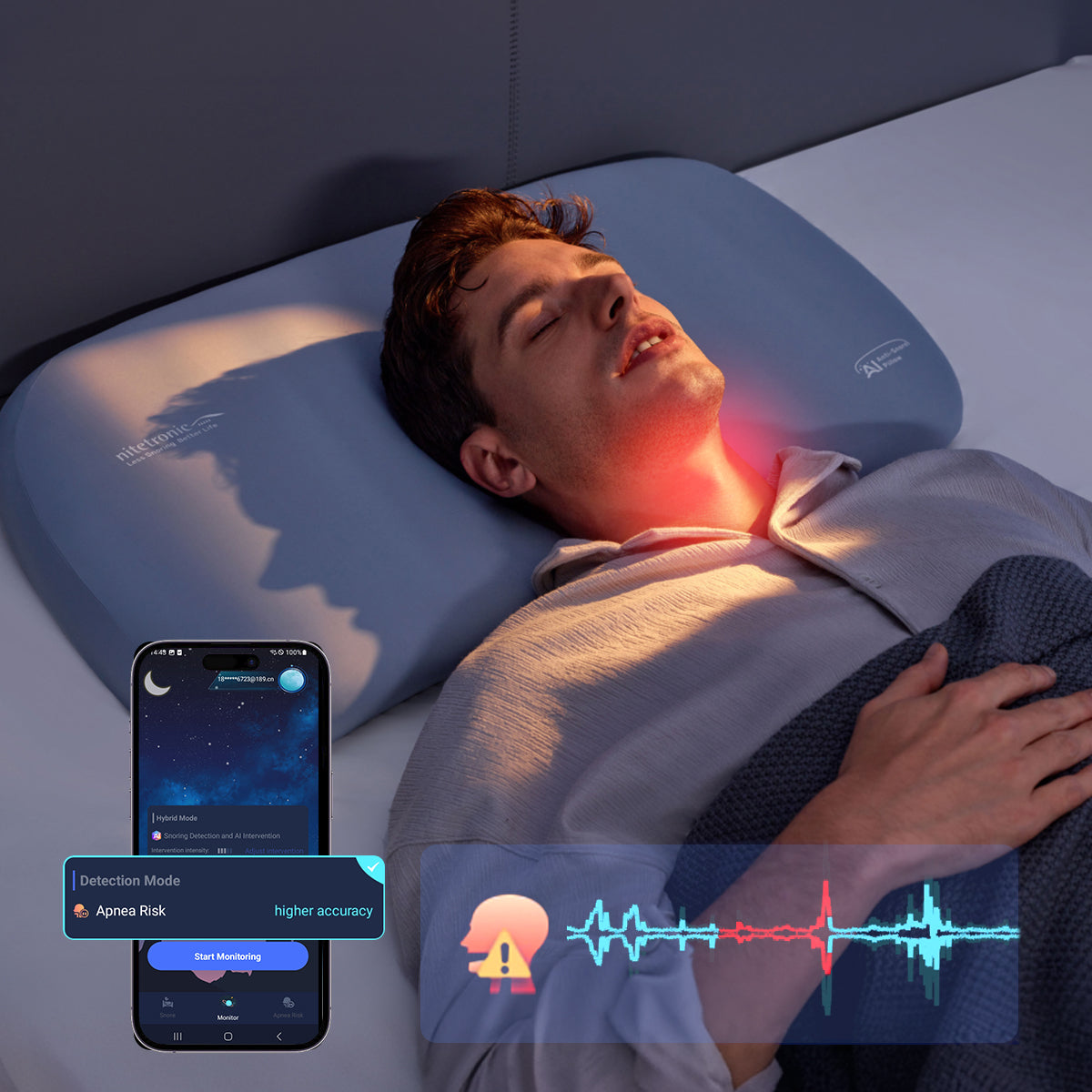 Nitetronic AI Anti-Schnarch-Kissen A1 (Neue Version 2026)